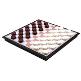 Maxbell Magnetic Chessboard Portable Foldable Checkers Draughts White & Brown Chessman Set Competition Toys Playset