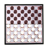 Maxbell Magnetic Chessboard Portable Foldable Checkers Draughts White & Brown Chessman Set Competition Toys Playset