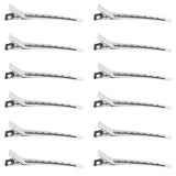 Maxbell 12 Pcs Pro Stainless Steel Duck Teeth Hair Clips Clamps Hairdressing Salon Hair Grip Crocodile DIY Accessories Hairpins-Non-Slip