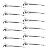 Maxbell 12 Pcs Pro Stainless Steel Duck Teeth Hair Clips Clamps Hairdressing Salon Hair Grip Crocodile DIY Accessories Hairpins-Non-Slip