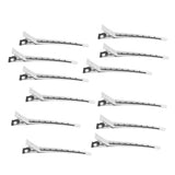 Maxbell 12 Pcs Pro Stainless Steel Duck Teeth Hair Clips Clamps Hairdressing Salon Hair Grip Crocodile DIY Accessories Hairpins-Non-Slip