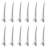 Maxbell 12 Pcs Pro Stainless Steel Duck Teeth Hair Clips Clamps Hairdressing Salon Hair Grip Crocodile DIY Accessories Hairpins-Non-Slip