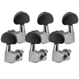 Maxbell Guitar Parts Machine Head Tuning Pegs Tuners 3R3L for Acoustic Guitar -Black