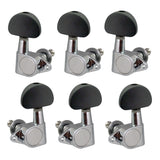 Maxbell Guitar Parts Machine Head Tuning Pegs Tuners 3R3L for Acoustic Guitar -Black