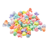 Maxbell 100pcs Mixed Cute Spacer Craft Beads for DIY Hair Tie Ponytail Holder Supply