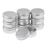 Maxbell 10pcs 50ml Empty Cosmetic Pots Lip Balm Container Jar Small Powder Silver Aluminum Tins with Screw Lid