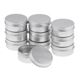 Maxbell 10pcs 50ml Empty Cosmetic Pots Lip Balm Container Jar Small Powder Silver Aluminum Tins with Screw Lid