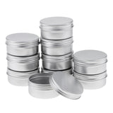 Maxbell 10pcs 50ml Empty Cosmetic Pots Lip Balm Container Jar Small Powder Silver Aluminum Tins with Screw Lid