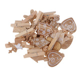 Maxbell 20Piecesvintage wooden mini pegs craft wood colour photo hanging spring clips