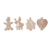 Maxbell 20Piecesvintage wooden mini pegs craft wood colour photo hanging spring clips