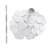 Maxbell 100Pcs 25mm Metal Stickers Design For Non-Magnetic Makeup Pans Suit For Blank Magnetic Makeup Palette with Mixing & Depoting Spatula
