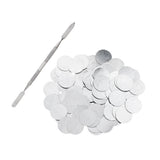 Maxbell 100Pcs 25mm Metal Stickers Design For Non-Magnetic Makeup Pans Suit For Blank Magnetic Makeup Palette with Mixing & Depoting Spatula