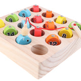 Maxbell 1-15 Numbers Wooden Magnet Digital Fishing Game Creative Cognition Educational Toy Play Fun