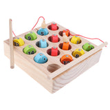 Maxbell 1-15 Numbers Wooden Magnet Digital Fishing Game Creative Cognition Educational Toy Play Fun