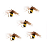 Maxbell 5Pcs Bumble Bee Nymph Trout Flies Fly Fishing Hook Bionic Bee Insect Baits