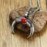 Maxbell Tibetan Stainless Steel Longhorn with Red Blue Turquoise Beads Decorative