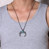 Maxbell Tibetan Stainless Steel Longhorn with Red Blue Turquoise Beads Decorative