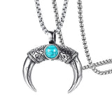 Maxbell Tibetan Stainless Steel Longhorn with Red Blue Turquoise Beads Decorative