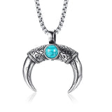 Maxbell Tibetan Stainless Steel Longhorn with Red Blue Turquoise Beads Decorative