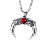 Maxbell Tibetan Stainless Steel Longhorn with Red Blue Turquoise Beads Decorative