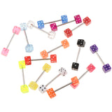 Maxbell Fashion Women Jewelry Dice Tongue Ring Eyes 14G (1.6mm) Acrylic