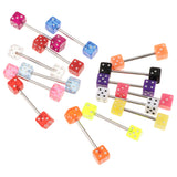 Maxbell Fashion Women Jewelry Dice Tongue Ring Eyes 14G (1.6mm) Acrylic