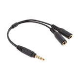 Maxbell Audio Stereo Y Splitter Extension Cable 2.5mm Male to 2 Port 3.5mm Female for Earphone, Headset Splitter Adapter, Metal Black