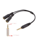 Maxbell Audio Stereo Y Splitter Extension Cable 2.5mm Male to 2 Port 3.5mm Female for Earphone, Headset Splitter Adapter, Metal Black