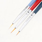 Maxbell 3 Pieces Nail Art Liner Brush UV Gel Painting Nail Design Pen Set Durable Wood Handle