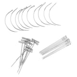 Maxbell 30 PCS Wig Making Pins Set, Wig J & T Pins and C Curved Needles Hair Weave Needles for Wig Making