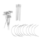 Maxbell 30 PCS Wig Making Pins Set, Wig J & T Pins and C Curved Needles Hair Weave Needles for Wig Making
