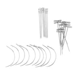 Maxbell 30 PCS Wig Making Pins Set, Wig J & T Pins and C Curved Needles Hair Weave Needles for Wig Making