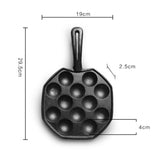 Maxbell Cast Iron Takoyaki Octopus Balls Pan 12 Molds Kitchen BBQ Non-stick Cookware