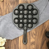 Maxbell Cast Iron Takoyaki Octopus Balls Pan 12 Molds Kitchen BBQ Non-stick Cookware