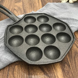 Maxbell Cast Iron Takoyaki Octopus Balls Pan 12 Molds Kitchen BBQ Non-stick Cookware