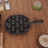 Maxbell Cast Iron Takoyaki Octopus Balls Pan 12 Molds Kitchen BBQ Non-stick Cookware