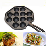 Maxbell Cast Iron Takoyaki Octopus Balls Pan 12 Molds Kitchen BBQ Non-stick Cookware