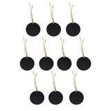 Maxbell 10pcs 5cm Dia Round Wooden Double-Sided Mini Chalkboard Signs Reusable Message Notes Board Sign with Hanging String
