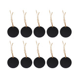 Maxbell 10pcs 5cm Dia Round Wooden Double-Sided Mini Chalkboard Signs Reusable Message Notes Board Sign with Hanging String