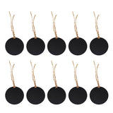 Maxbell 10pcs 5cm Dia Round Wooden Double-Sided Mini Chalkboard Signs Reusable Message Notes Board Sign with Hanging String