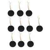 Maxbell 10pcs 5cm Dia Round Wooden Double-Sided Mini Chalkboard Signs Reusable Message Notes Board Sign with Hanging String