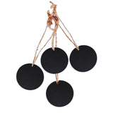 Maxbell 10pcs 5cm Dia Round Wooden Double-Sided Mini Chalkboard Signs Reusable Message Notes Board Sign with Hanging String