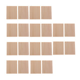 Maxbell 20 Pieces MDF Unfinished Wood Wooden Pieces Blank Plaque for DIY Crafts Model Building 50x40x6mm