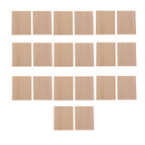 Maxbell 20 Pieces MDF Unfinished Wood Wooden Pieces Blank Plaque for DIY Crafts Model Building 50x40x6mm