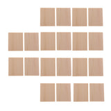 Maxbell 20 Pieces MDF Unfinished Wood Wooden Pieces Blank Plaque for DIY Crafts Model Building 50x40x6mm