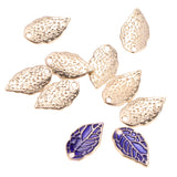 Maxbell 10pcs Purple Enamel Leaf Pendant DIY Charms Beads fit Necklace Bracelet