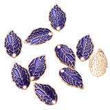 Maxbell 10pcs Purple Enamel Leaf Pendant DIY Charms Beads fit Necklace Bracelet