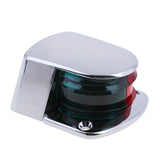 Maxbell 1 Piece Silver Boat Stainless Steel Lights Bow Navigation Light Bi-Color Lens Signal Light