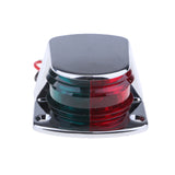 Maxbell 1 Piece Silver Boat Stainless Steel Lights Bow Navigation Light Bi-Color Lens Signal Light