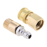 Maxbell 2 Pcs 1/4'' Air Compressor Snow Foam Lance Adapter Brass Hose Quick Coupler Socket Connector Set